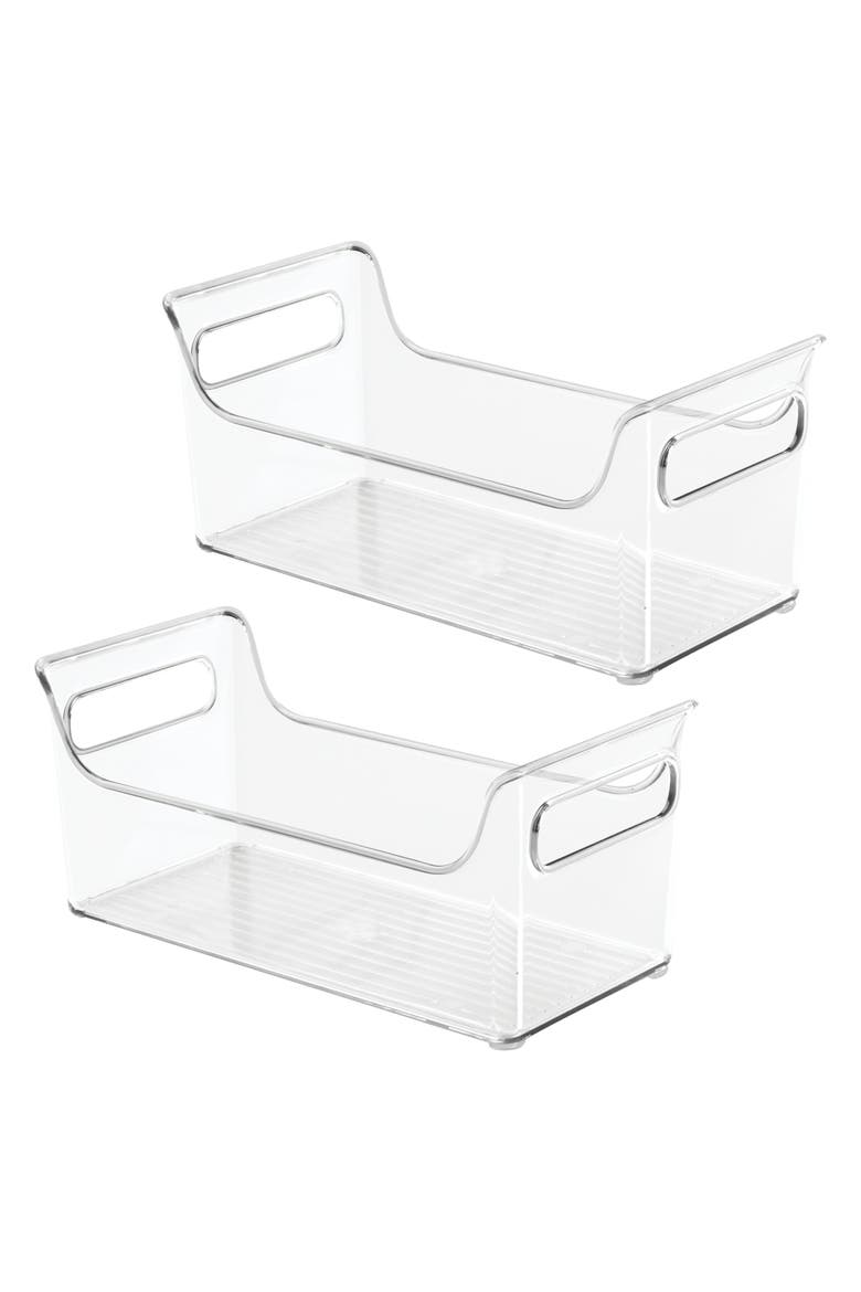 Plastic Condiment Organizer with Handles, Set of 2, Clear, Made in USA, Main, color, Clear