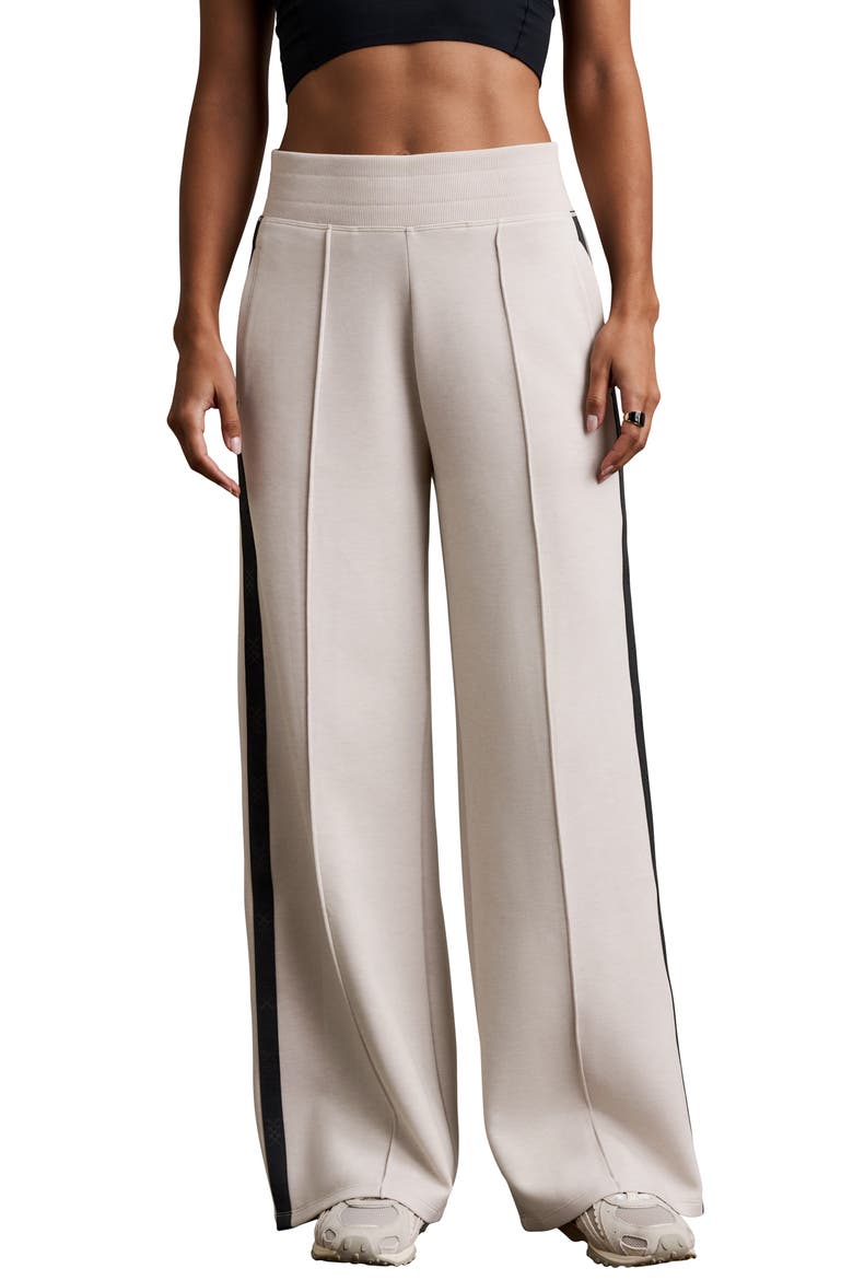Dreamglow Performance High Waist Wide Leg Trousers, Main, color, SAND/ PURE BLACK