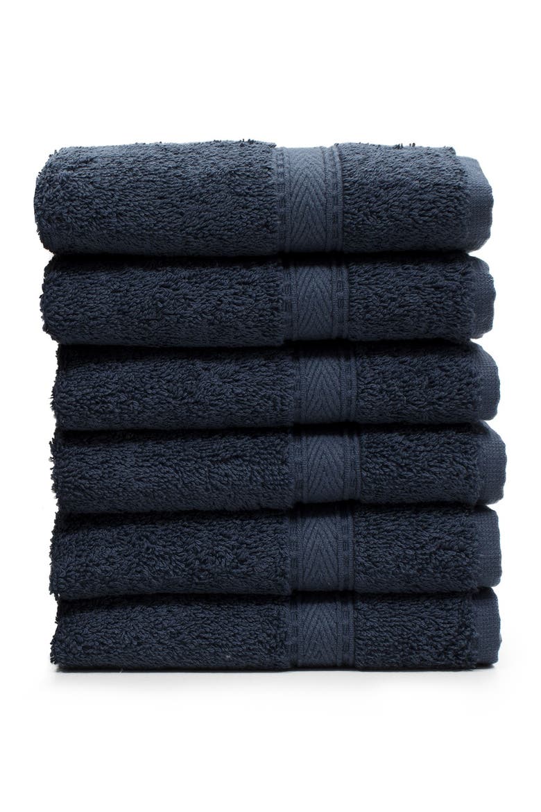 Sinemis Terry Washcloths - Set of 6 - Navy, Main, color, NAVY