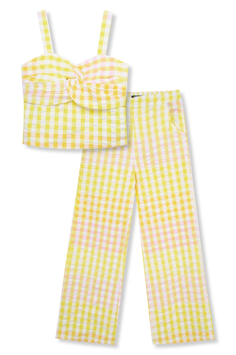 Kids' Gingham Tank Top & Flare Pants Set, Main, color, PLAID
