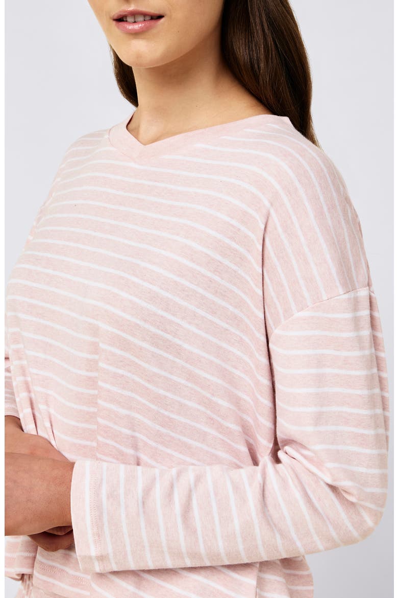 Pia Long Pajamas, Alternate, color, PAPINELLE PINK/ CREAM