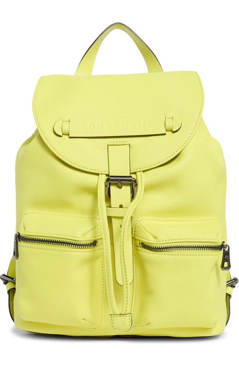 Longchamp LC3D Small Leather Backpack, Main, color, Neon