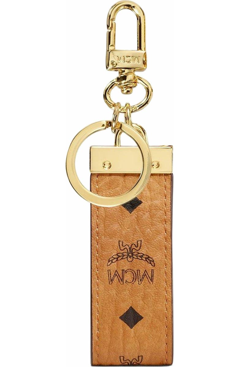 MCM Key Ring in Visetos Original, Alternate, color, Cognac