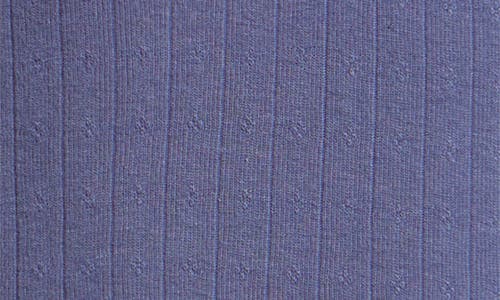Bp. Cotton Blend Pointelle Henley Top In Blue