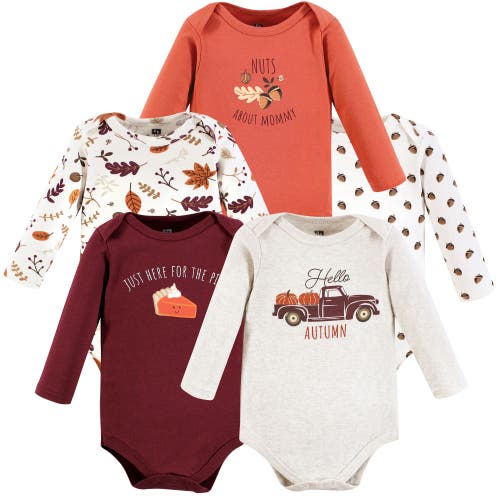 Hudson Baby Cotton Long-sleeve Bodysuits 5-pack In Multi