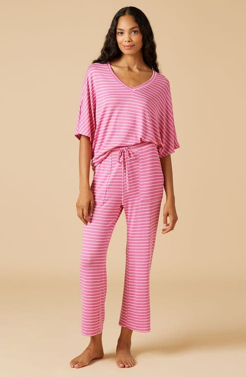 Dream Jersey Relaxed V-Neck with Capri Lounge Set