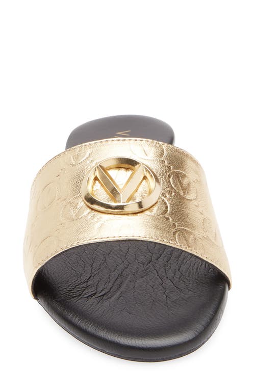 Valentino By Mario Valentino Carrie Slide Sandal In Gold