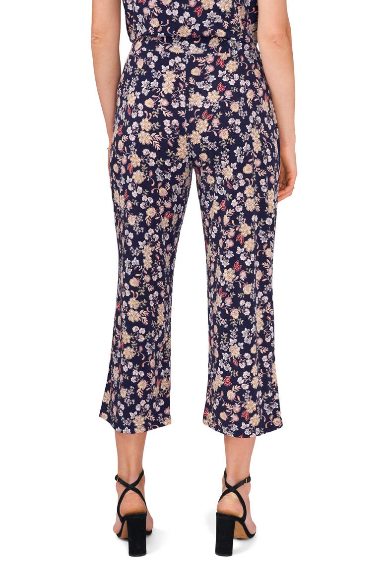 Floral Wide Leg Crop Pants, Alternate, color, NAVY/YELLOW