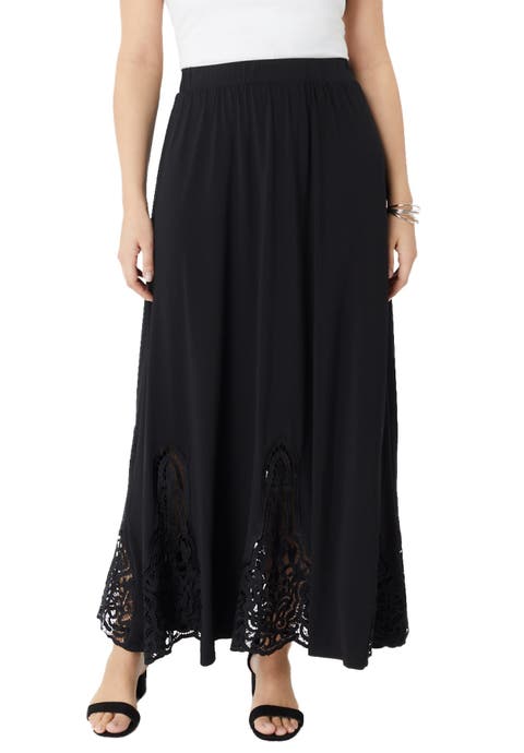 Ultrasmooth® Fabric Lace Maxi Skirt (Plus)