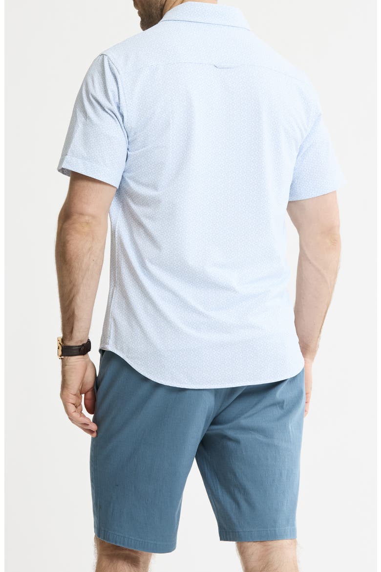 Performance Tech Button-Up Shirt, Alternate, color, WHITE GEO