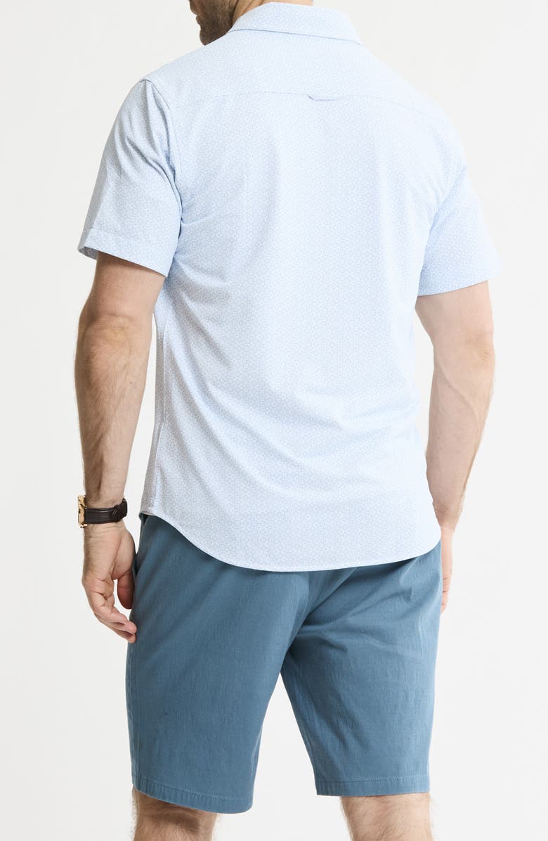 JACHS Performance Tech Button-Up Shirt, Alternate, color, White Geo