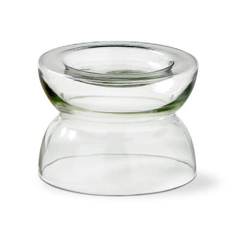 Recycled Glass Pillar Holder and Vase Set Clear Candle Holders