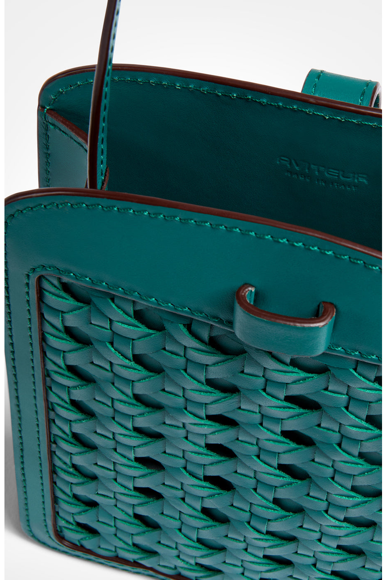 Intreccio Leather Phone Case, Alternate, color, Teal