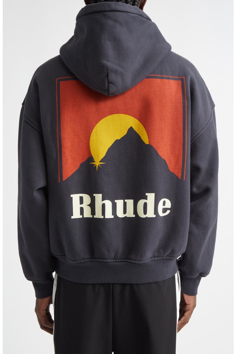 Moonlight Logo Full Zip Fleece Graphic Hoodie, Alternate, color, VINTAGE BLACK/ RED /YELLOW