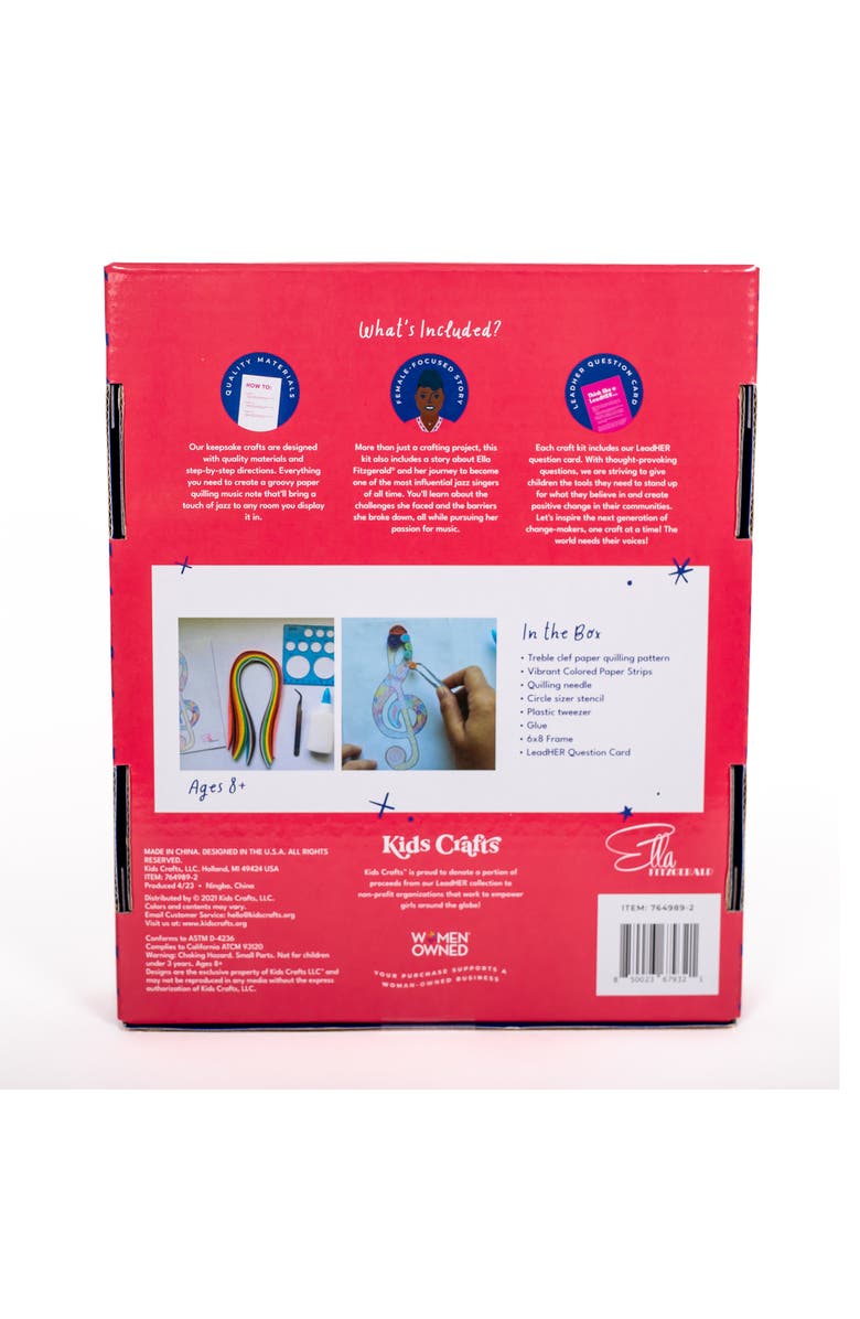 Kids Crafts Believe Like Ella Paper Quilling Music Note DIY Craft Kit w/ 6x8" Frame, Alternate, color, Multicolored