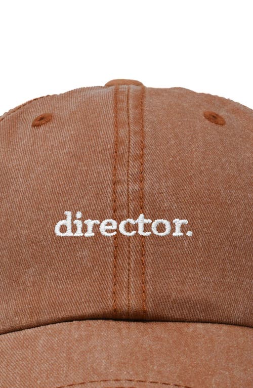 Shop Dalix Director Embroidered Low Crown Cap In Washed Orange