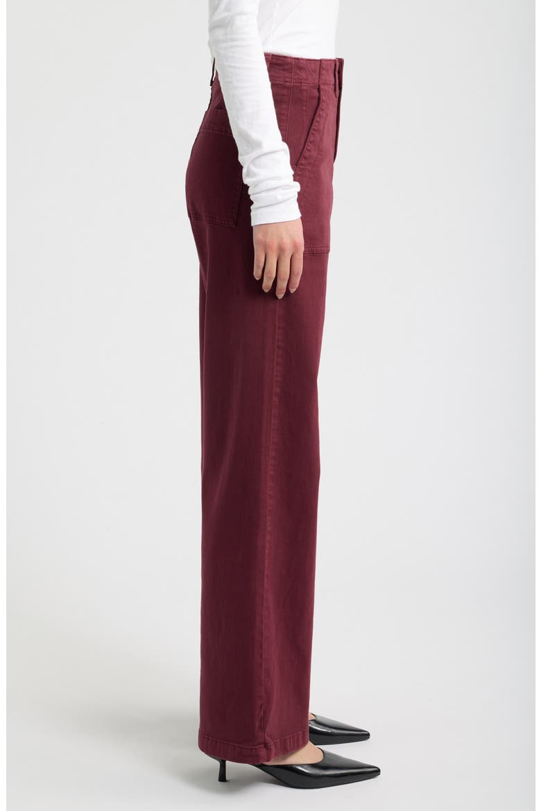 Nicole Stretch Cotton Wide Leg Pants, Alternate, color, CABERNET
