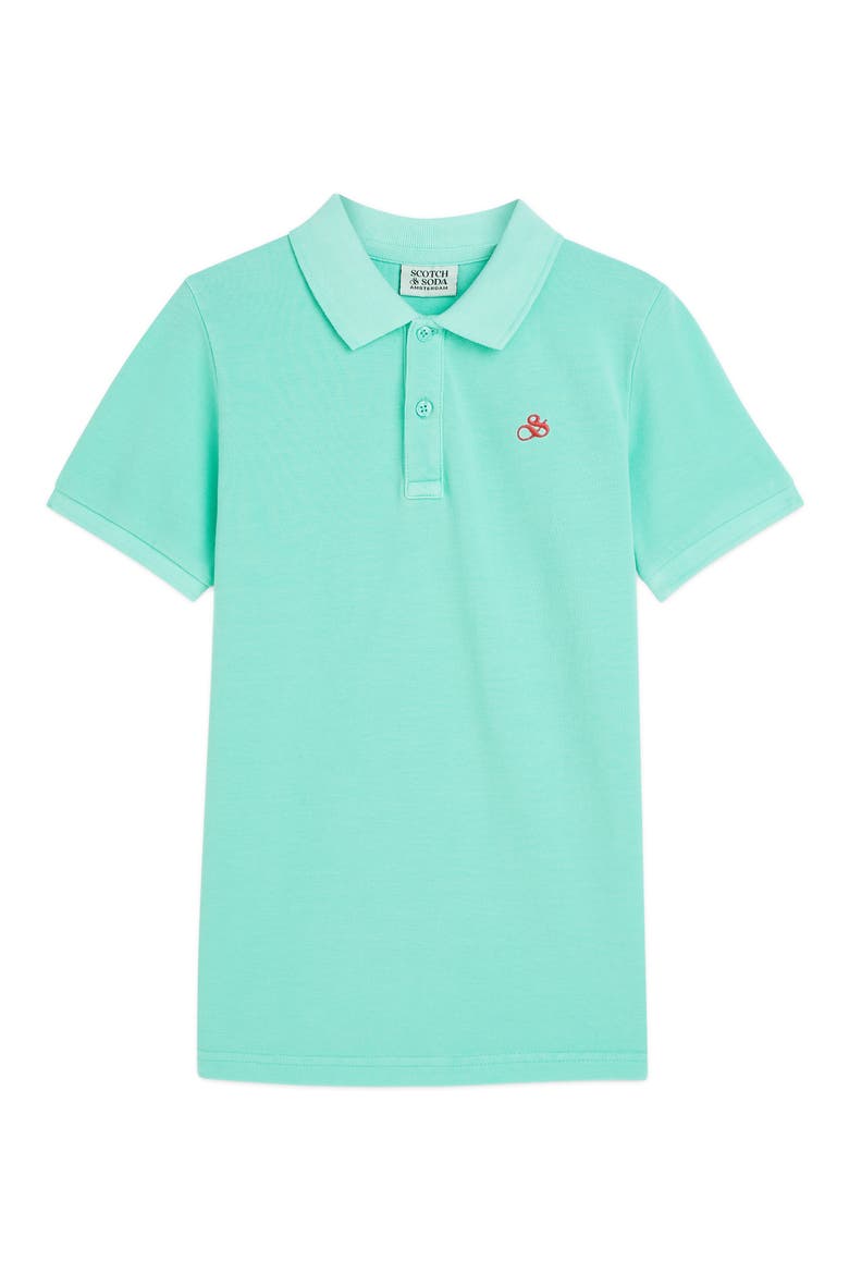 Kids' Logo Embroidered Piqué Polo, Main, color, OPAL