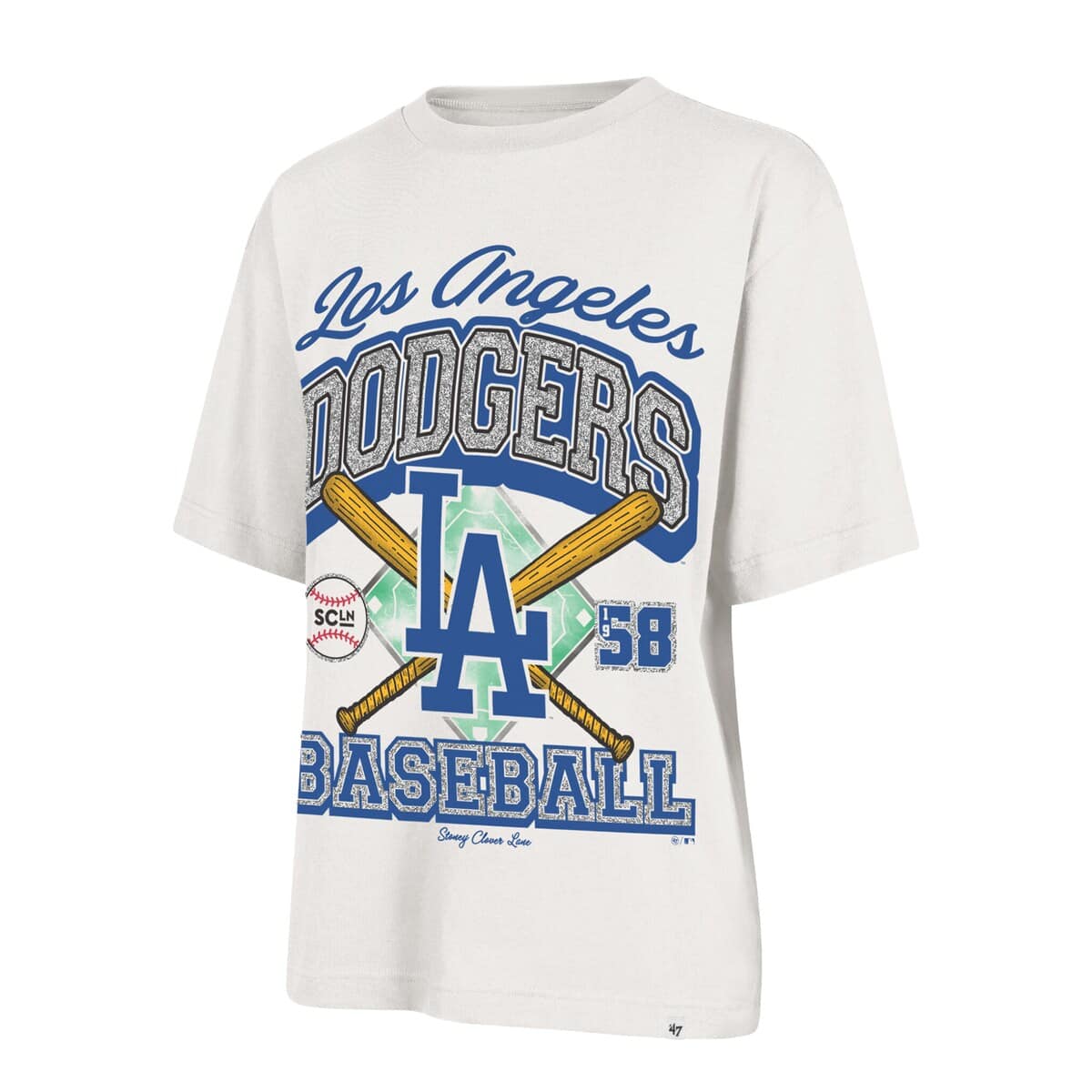 Women's '47 x Stoney Clover Lane Sand Los Angeles Dodgers Crossover Base Foundation T-Shirt - image 2
