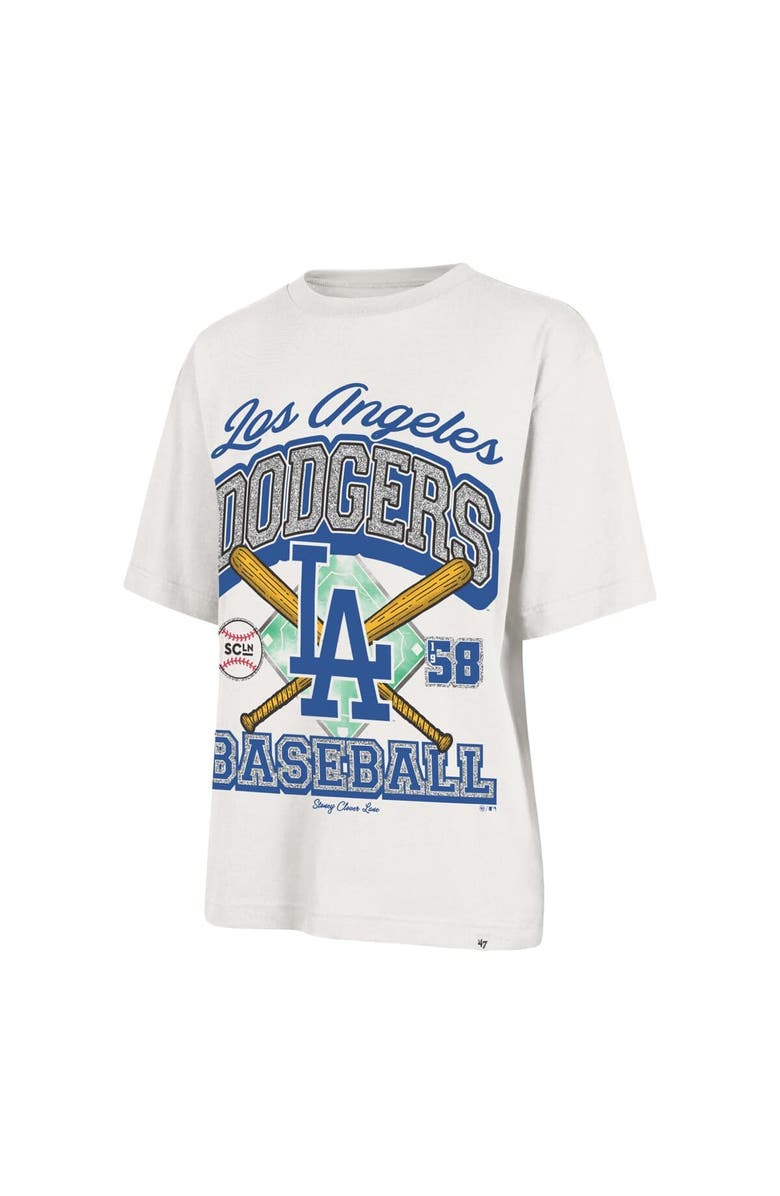 Stoney Clover Lane X '47 Women's '47 x Stoney Clover Lane Sand Los Angeles Dodgers Crossover Base Foundation T-Shirt, Alternate, color, Sand