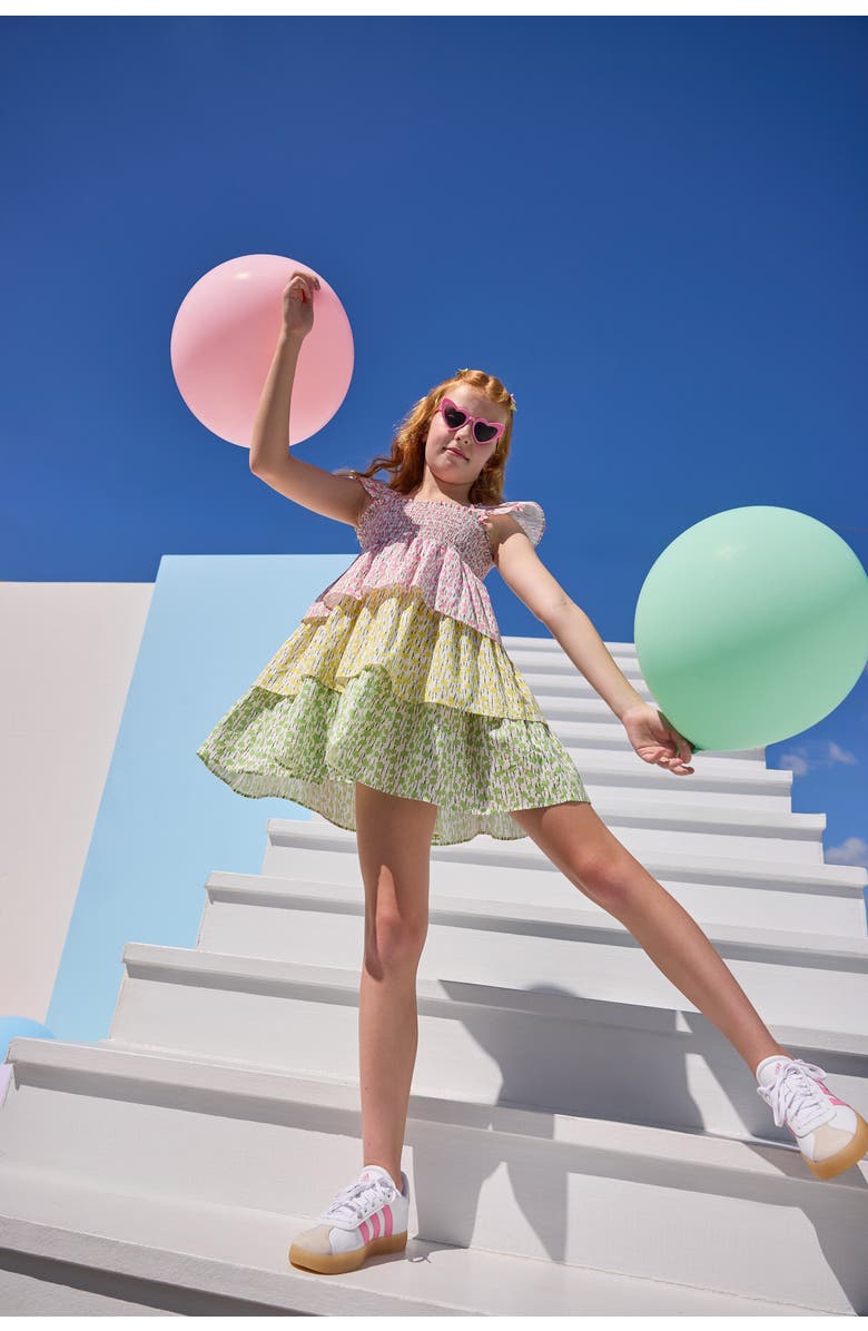 BISBY Kids' Tiered LeeLee Dress, Alternate, color, Darien Daisies