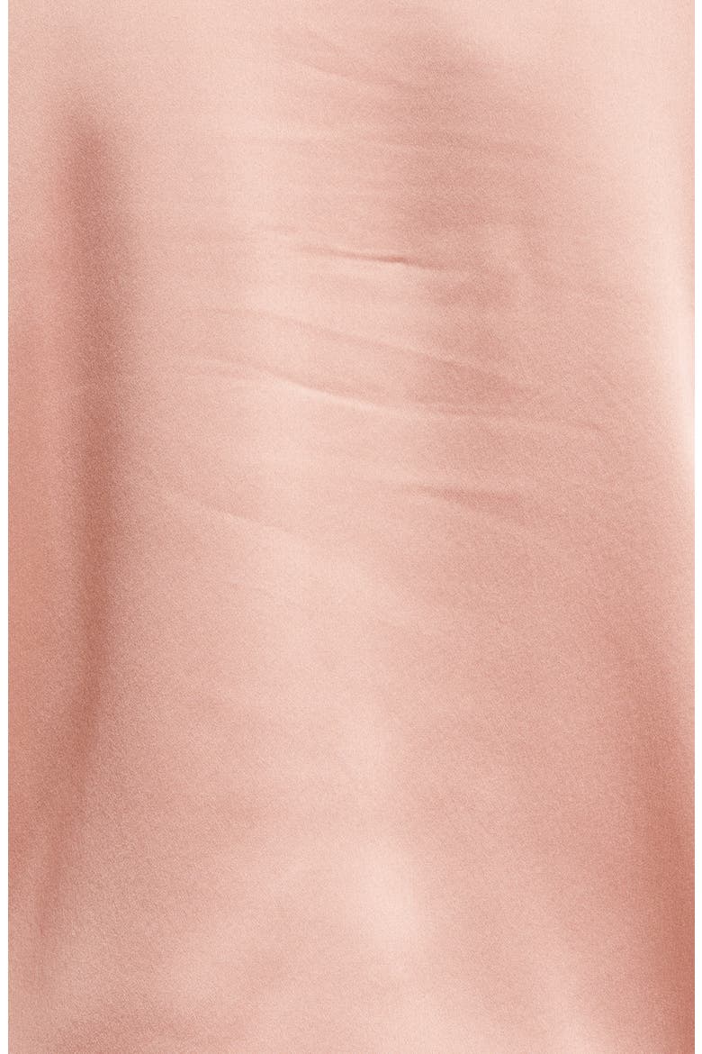Kerlina Mixed Media Tie Hem Silk Top, Alternate, color, BARE ROSE