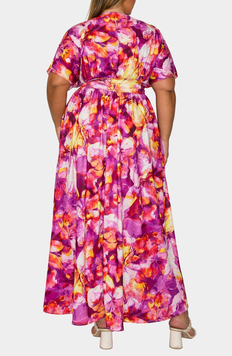 L I V D Minoa Floral Print Maxi Dress, Alternate, color, Fuchsia