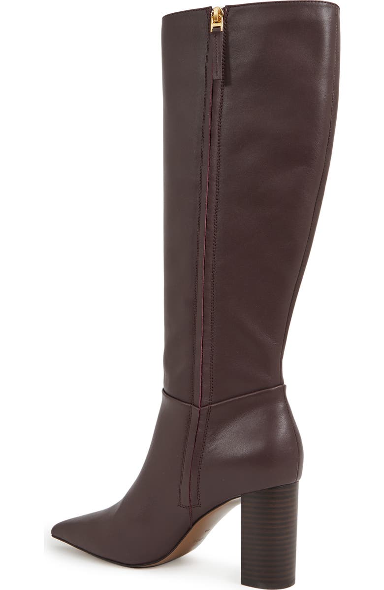 Reiss Bianca Pointed Toe Knee High Boot, Alternate, color, Burgundy