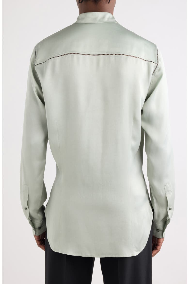 Carvies Silk Button-Up Shirt, Alternate, color, MINT