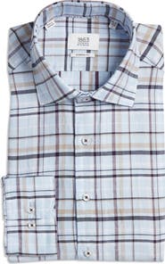 1863 by Eterna Soft Luxury Modern Fit Check Non-Iron Dress Shirt