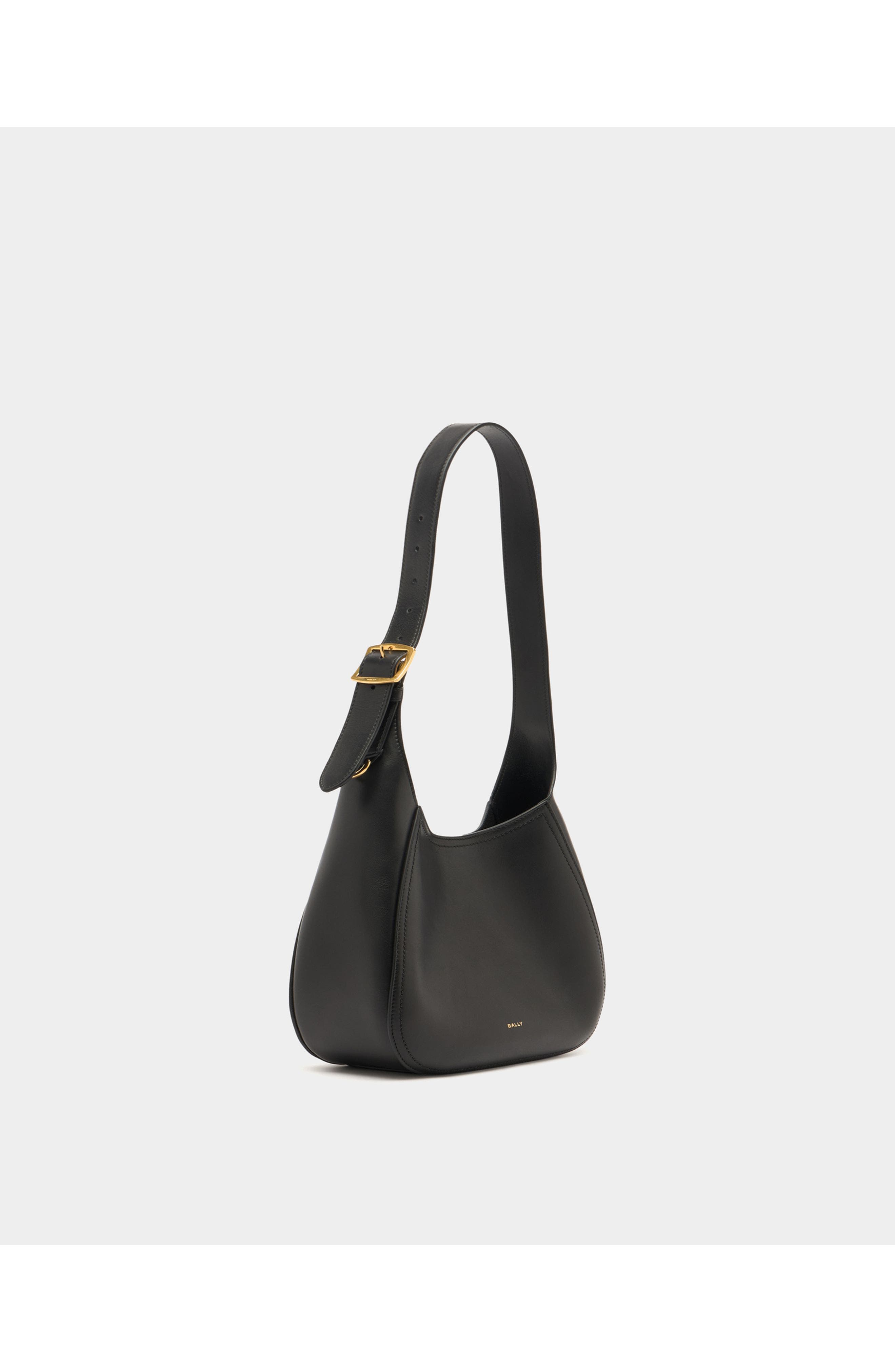 Bally Althea Small Hobo Bag in Leather, Alternate, color, Black