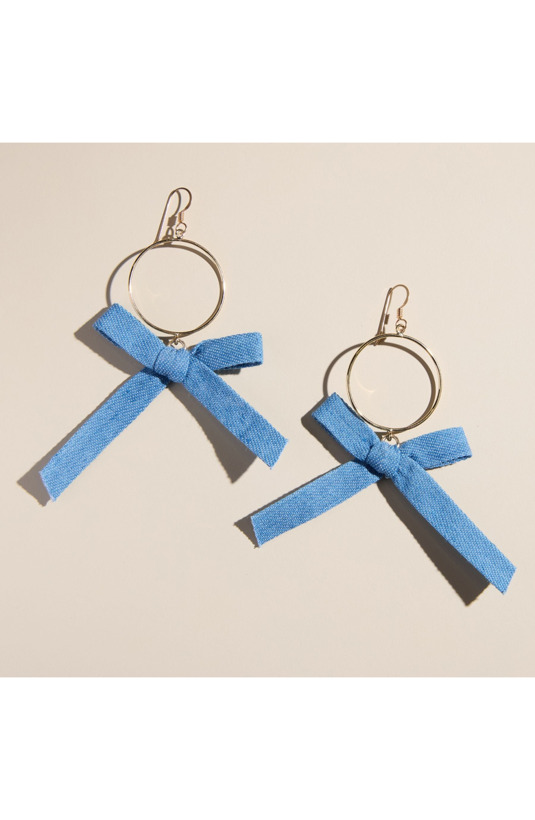 Nickel & Suede Claras Earrings, Main, color, Denim