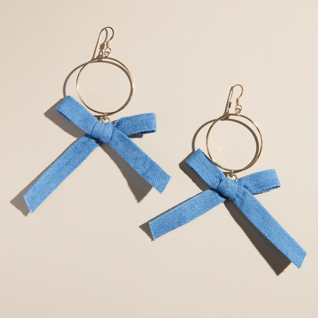 Nickel & Suede Claras Earrings In Blue