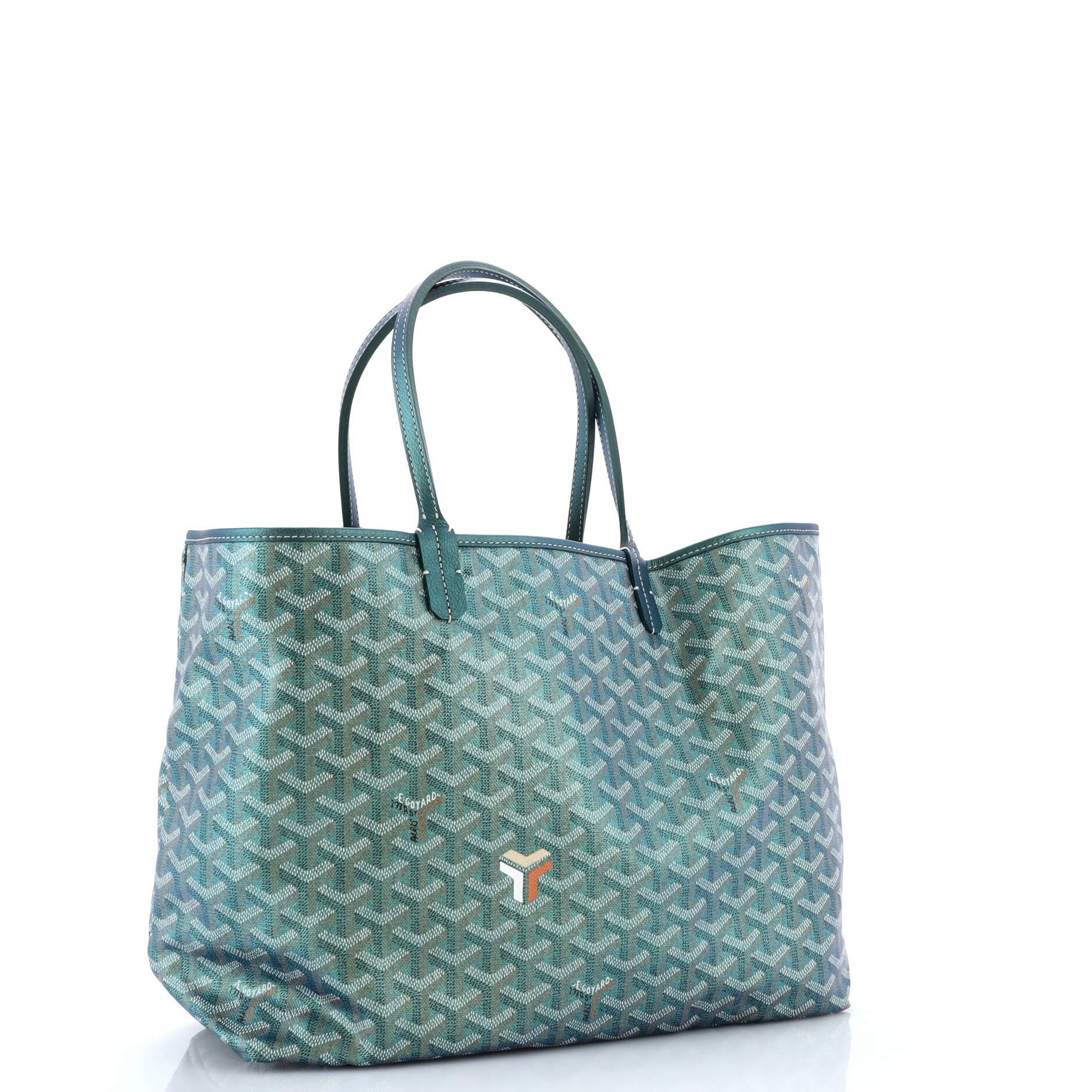 Pre-Owned Goyard Saint Louis Tote Iridescent Coated Canvas PM, Alternate, color, Green