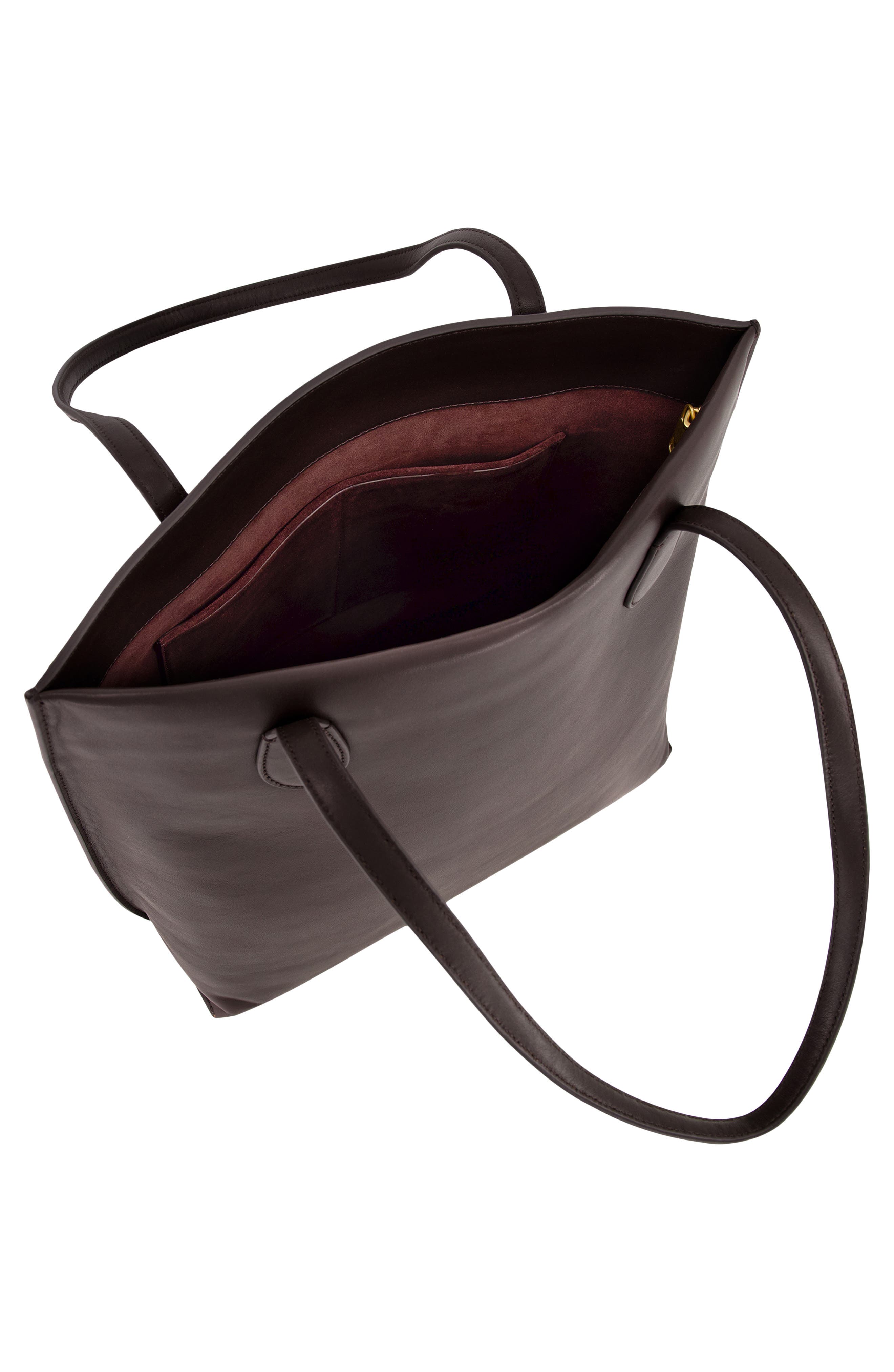 Athene Leather Tote, Alternate, color, CACAO