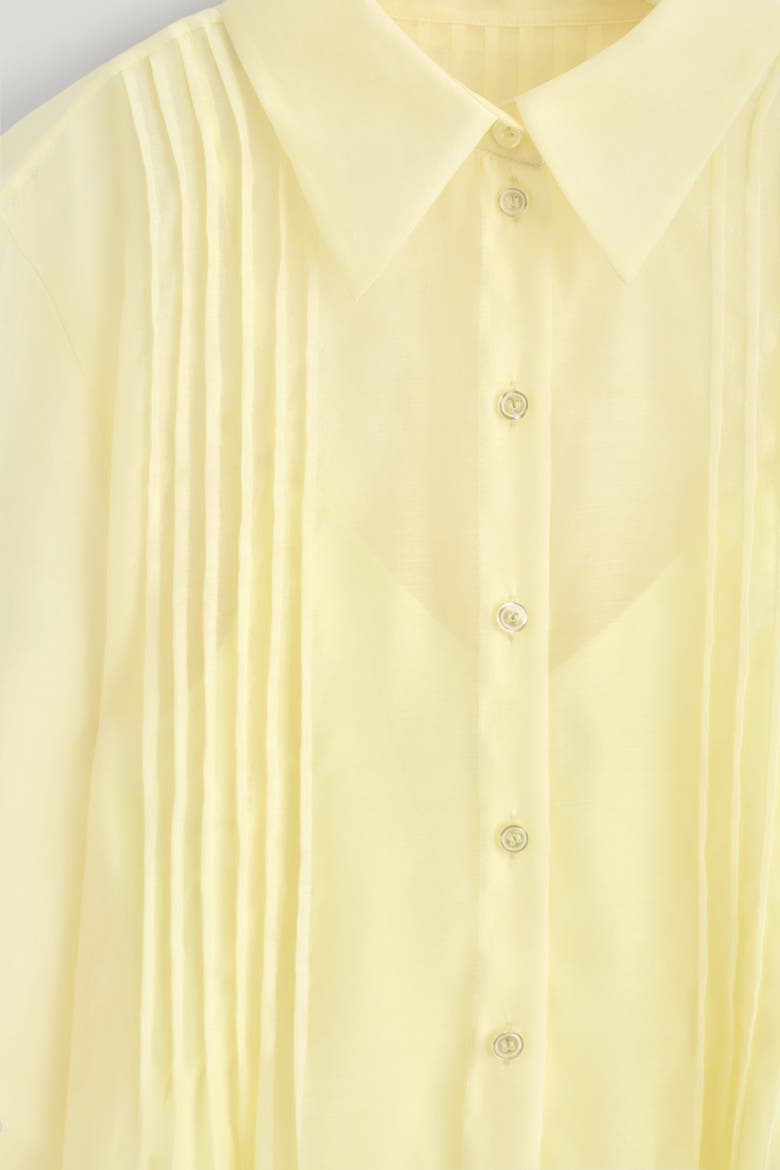 Sheer Pintucked Shirt, Alternate, color, YELLOW