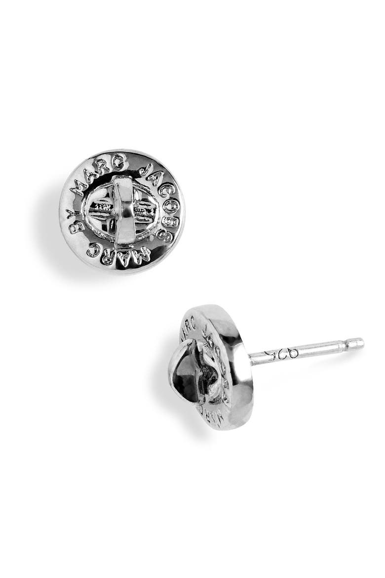 'Turnlock' Stud Earrings, Main, color, SILVER