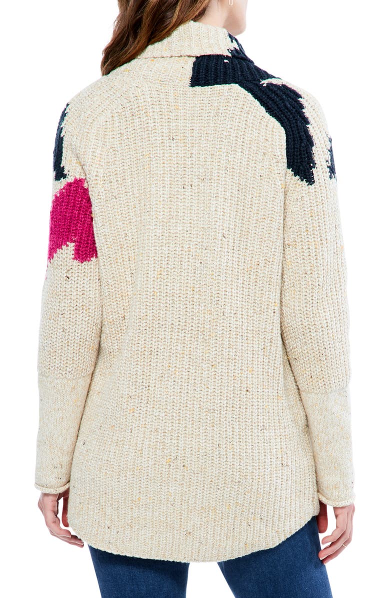 NIC+ZOE Bold Comfort Intarsia Cotton Blend Cardigan, Alternate, color, 