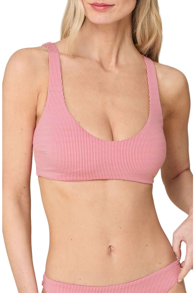 The Delrey Scoop Neck Bikini Top, Main, color, STRAWBERRY