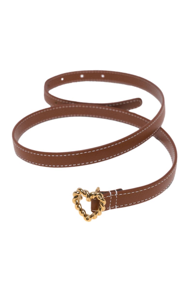 maje Slim heart belt, Alternate, color, Camel