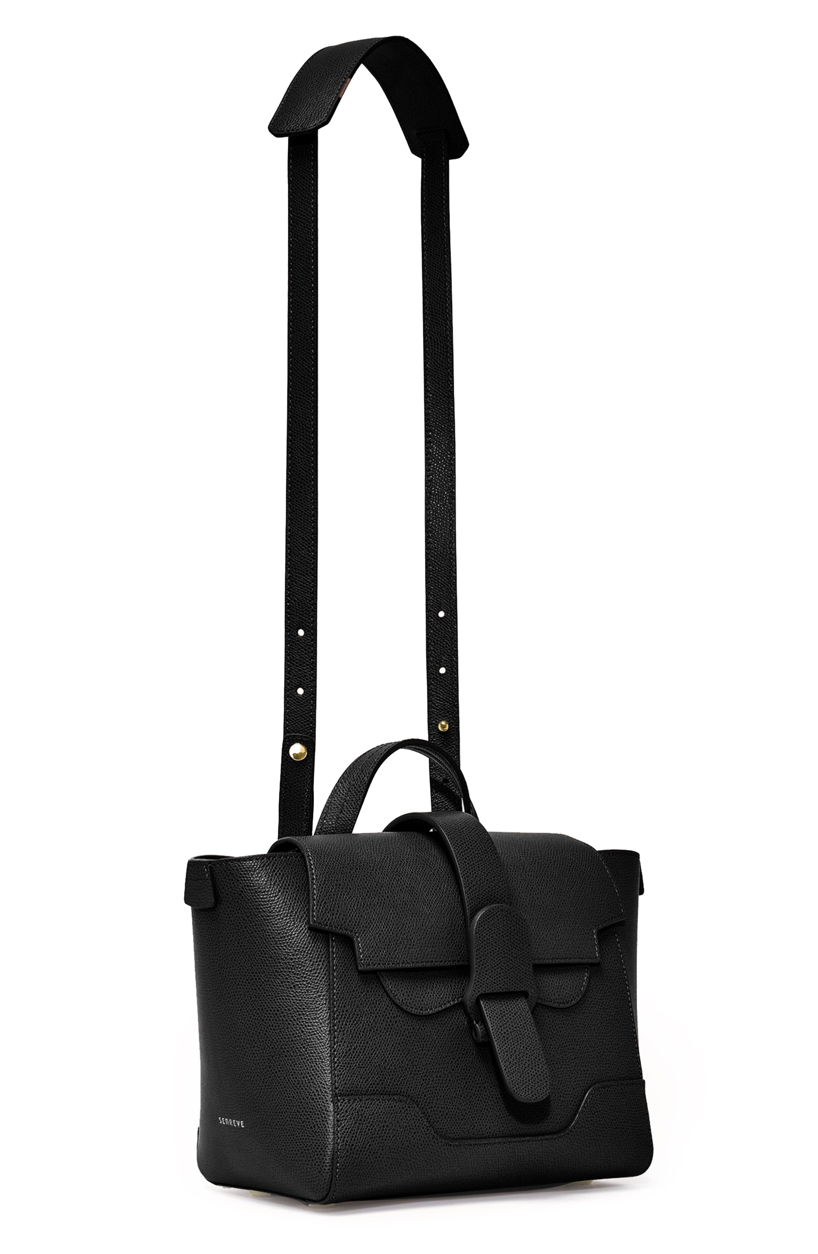 SENREVE Mini Maestra Pebbled Leather 4-Way Convertible Handbag, Alternate, color, Noir