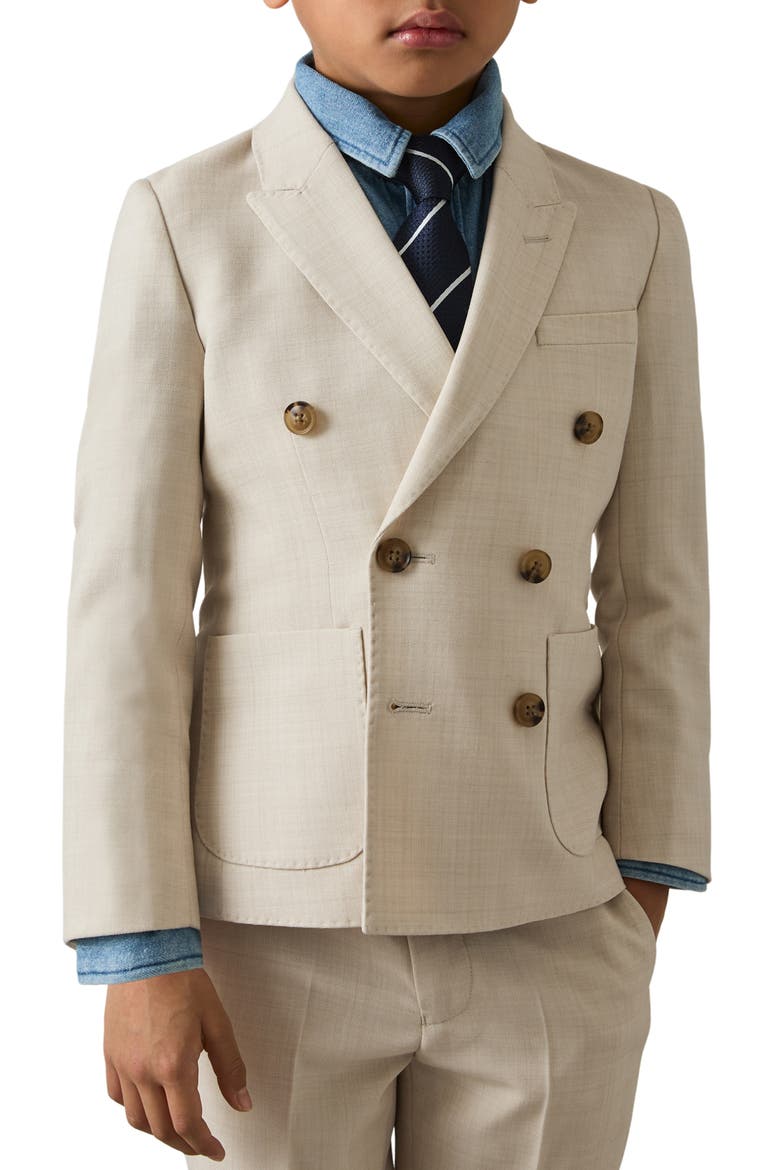 Kids' Belmont Jr. Double Breasted Sport Coat, Alternate, color, STONE