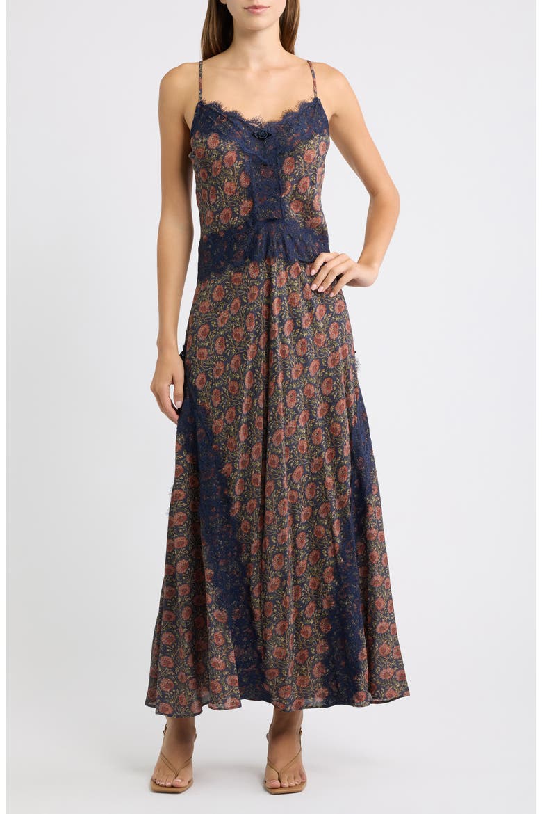 Francesca Lace Trim Slipdress, Main, color, CHRYSANTHEMUM CHINTZ