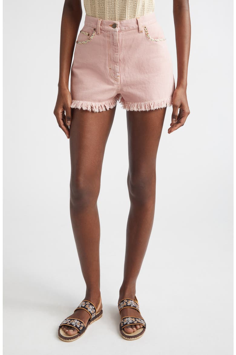 Cutoff Denim Shorts, Main, color, DUSTY ROSE