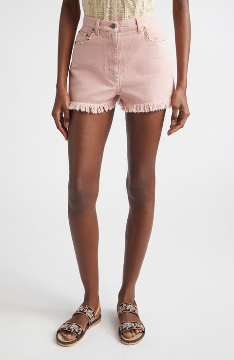 Cutoff Denim Shorts (Dusty Rose)