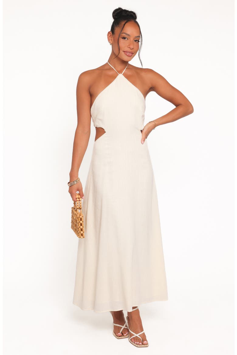 Mirielle Halter Midi Dress, Alternate, color, YELLOW