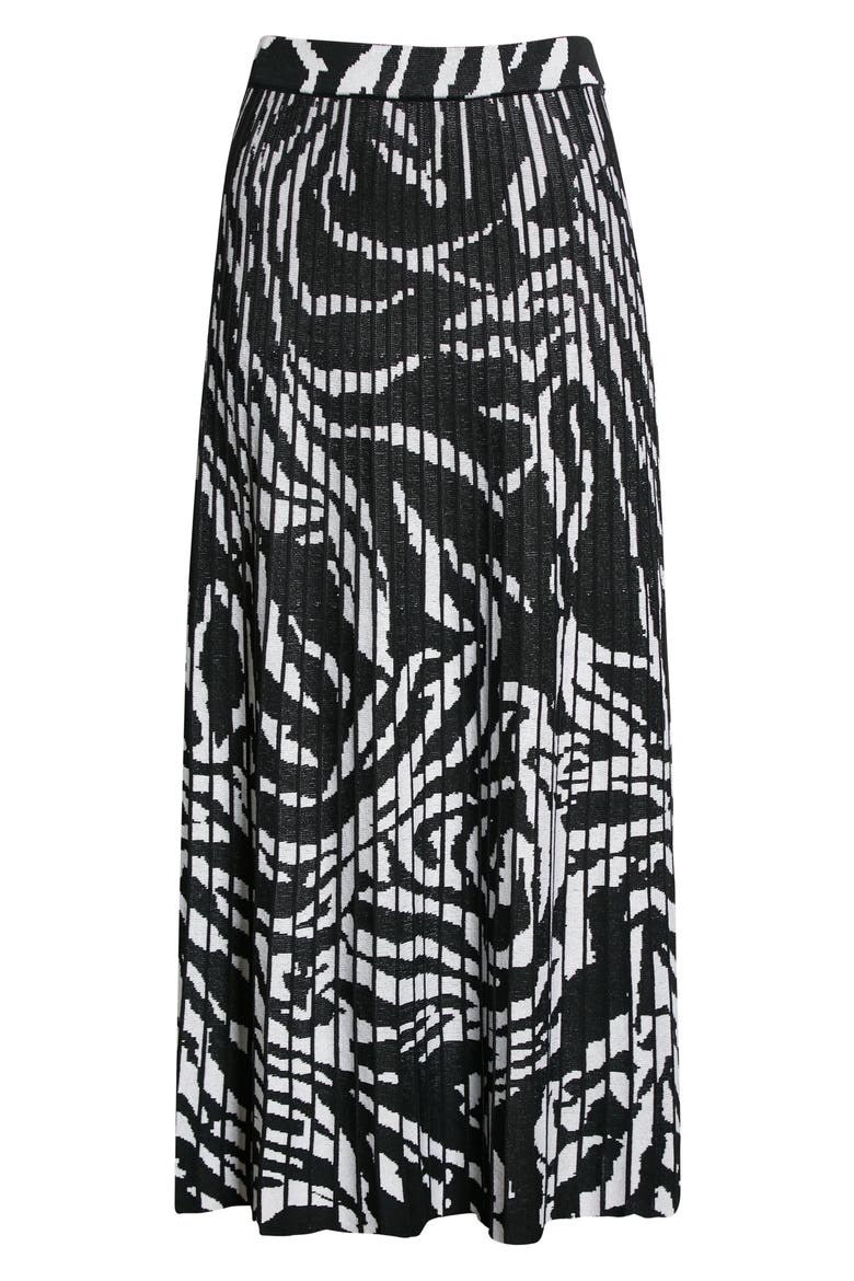 Zebra Swirl Knit Skirt, Alternate, color, BLACK/ WHITE
