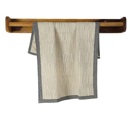Sustainable Threads Tea Break Hand Block Printed Kitchen Towels In Neutral