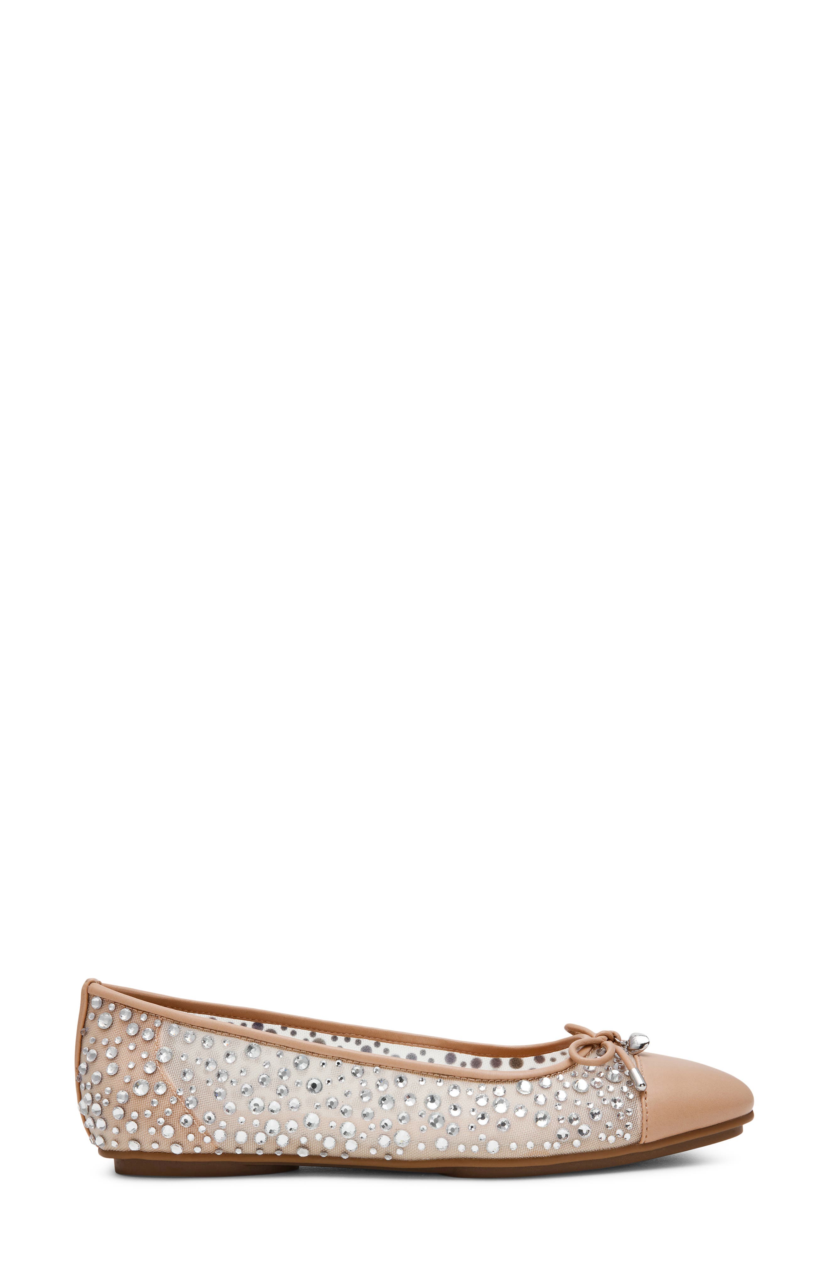 Anne Klein Luci Bow & Crystal Embellished Ballet Flat, Alternate, color, Crystals