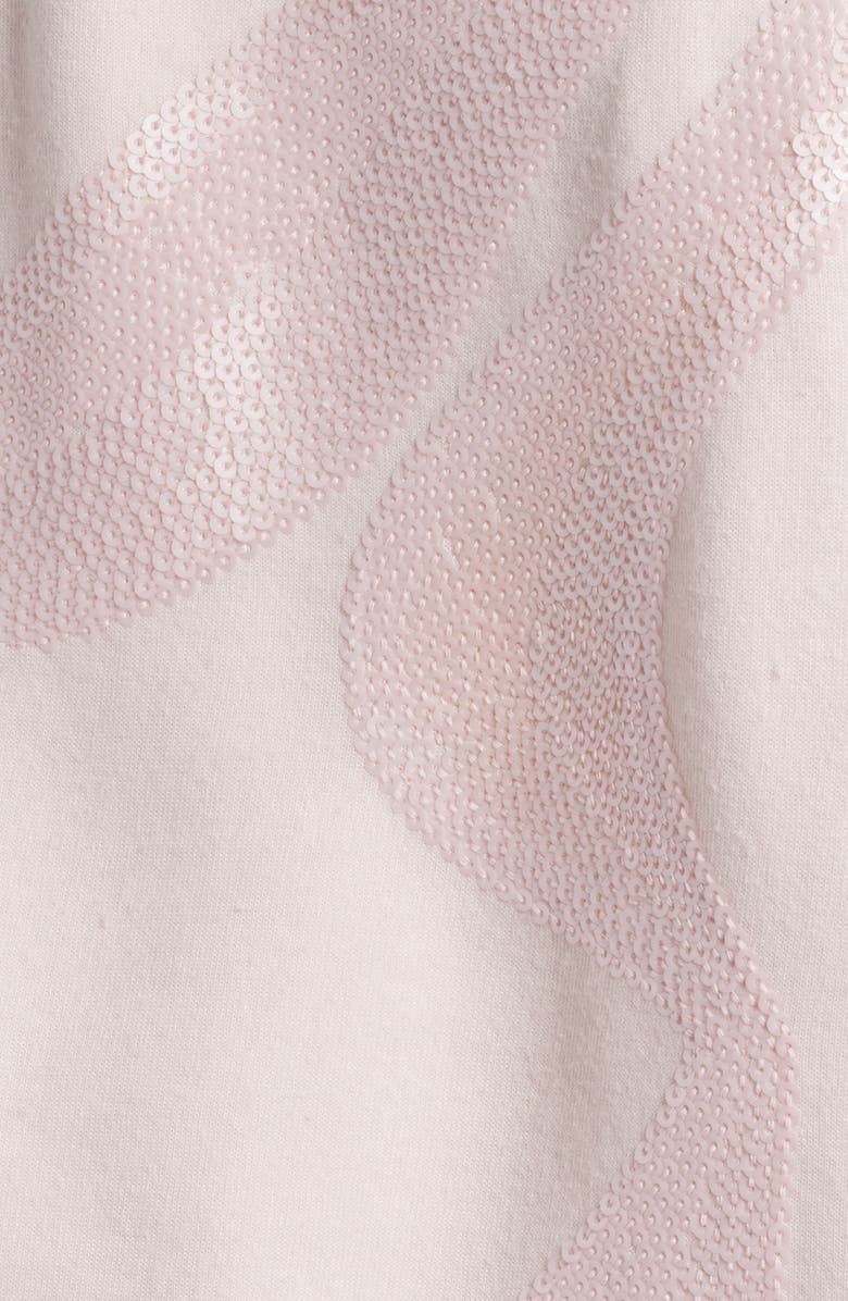 LoveShackFancy Palo Sequin Embellished Cotton Blend Sweatshirt, Alternate, color, Wistful Pink